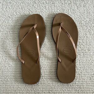 Havaianas You Women’s Flop Flops - Size 39/40 (US 9/10 Women’s) - Tan